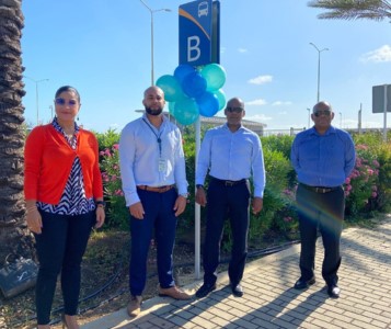 Bus stop being opened at Curaçao National Airport