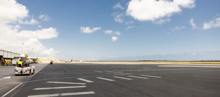 The landing strip at Curaçao National Airport