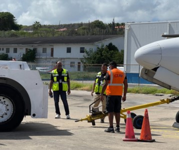 Employees working at Curaçao National Airport