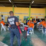 Fire brigade of Curaçao teaching Employees of Curaçao National Airport at the Airport Safety & Security Week