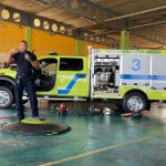 Fire brigade of Curaçao teaching Employees of Curaçao National Airport at the Airport Safety & Security Week